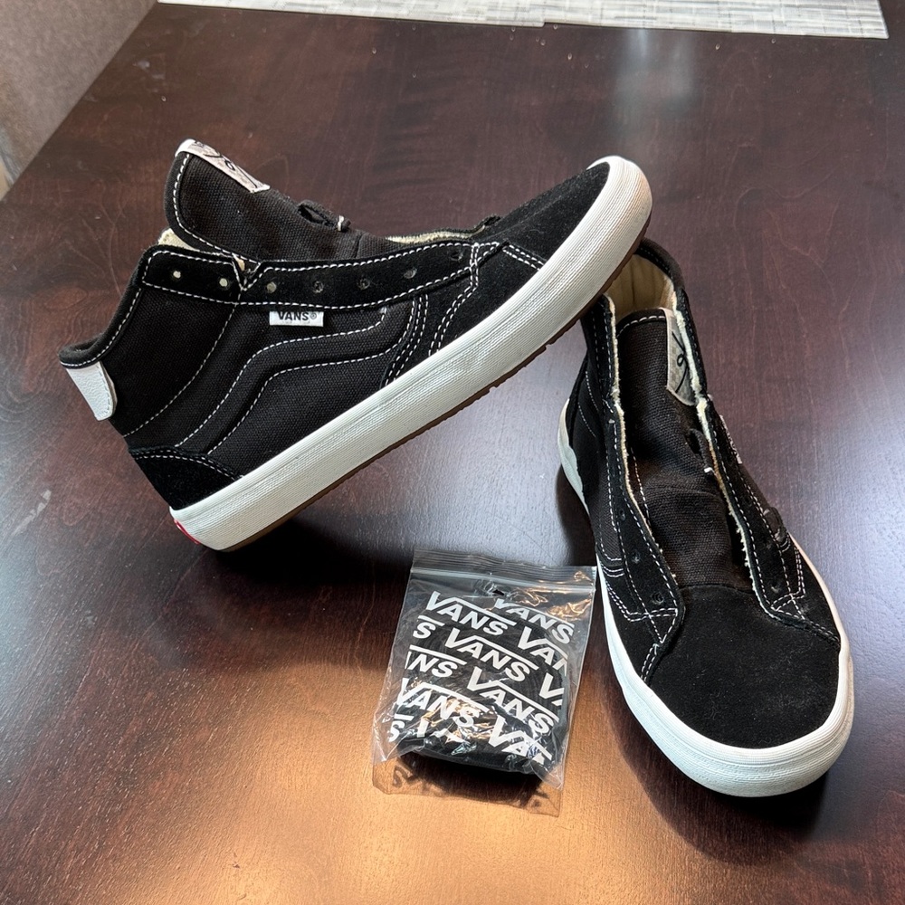 Vans Kids Black and White High-Top Sneakers